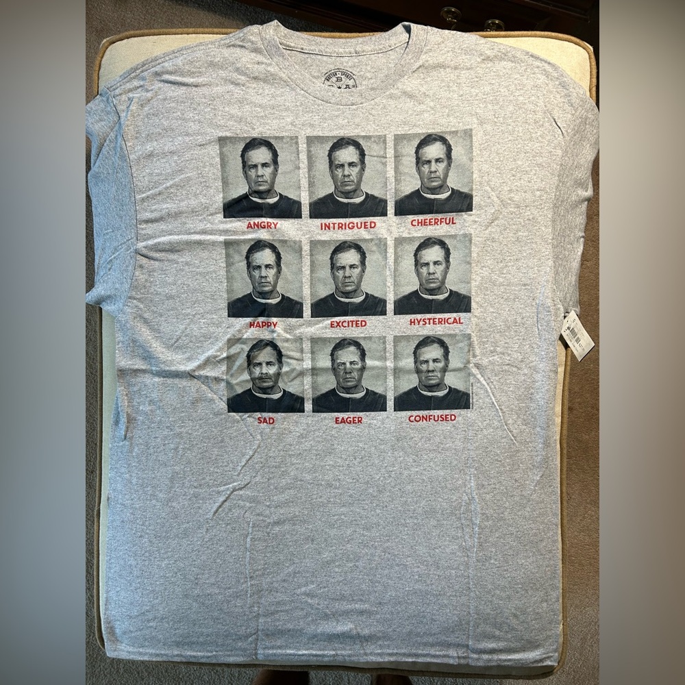 Bill Belichick Gray Graphic XL Men's T-Shirt Patriots coaching era new with tags